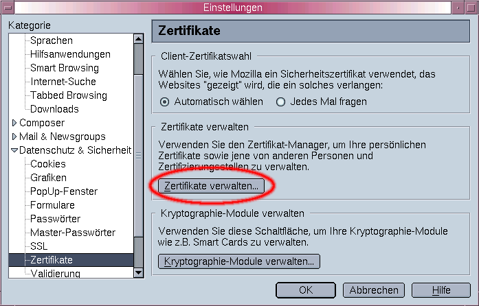 Einstellungseditor